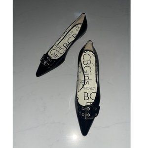 BCBGirls Black Patent Leather Small Heels with Buckle